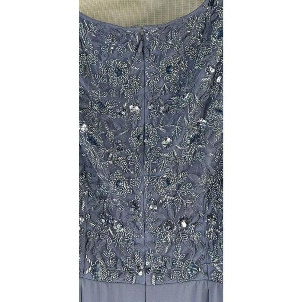 NWT Cameron Blake Womens Short Sleeve Blue Formal Full Length Dress Size Medium - Picture 9 of 9